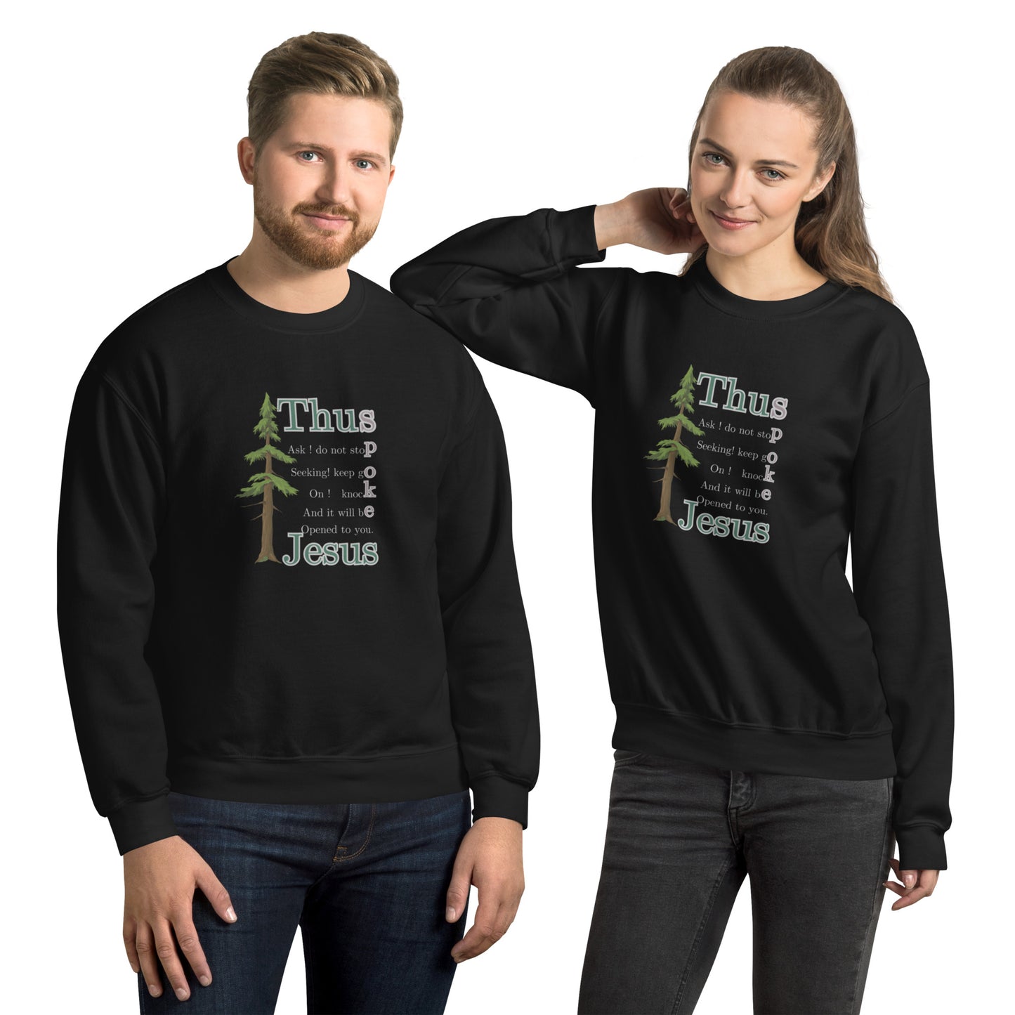 Thus Spoke Jesus – Black Unisex Christian Sweatshirt | Faith & Comfort