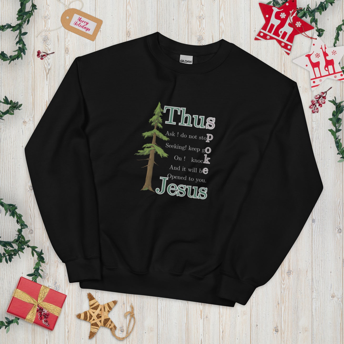 Thus Spoke Jesus – Black Unisex Christian Sweatshirt | Faith & Comfort