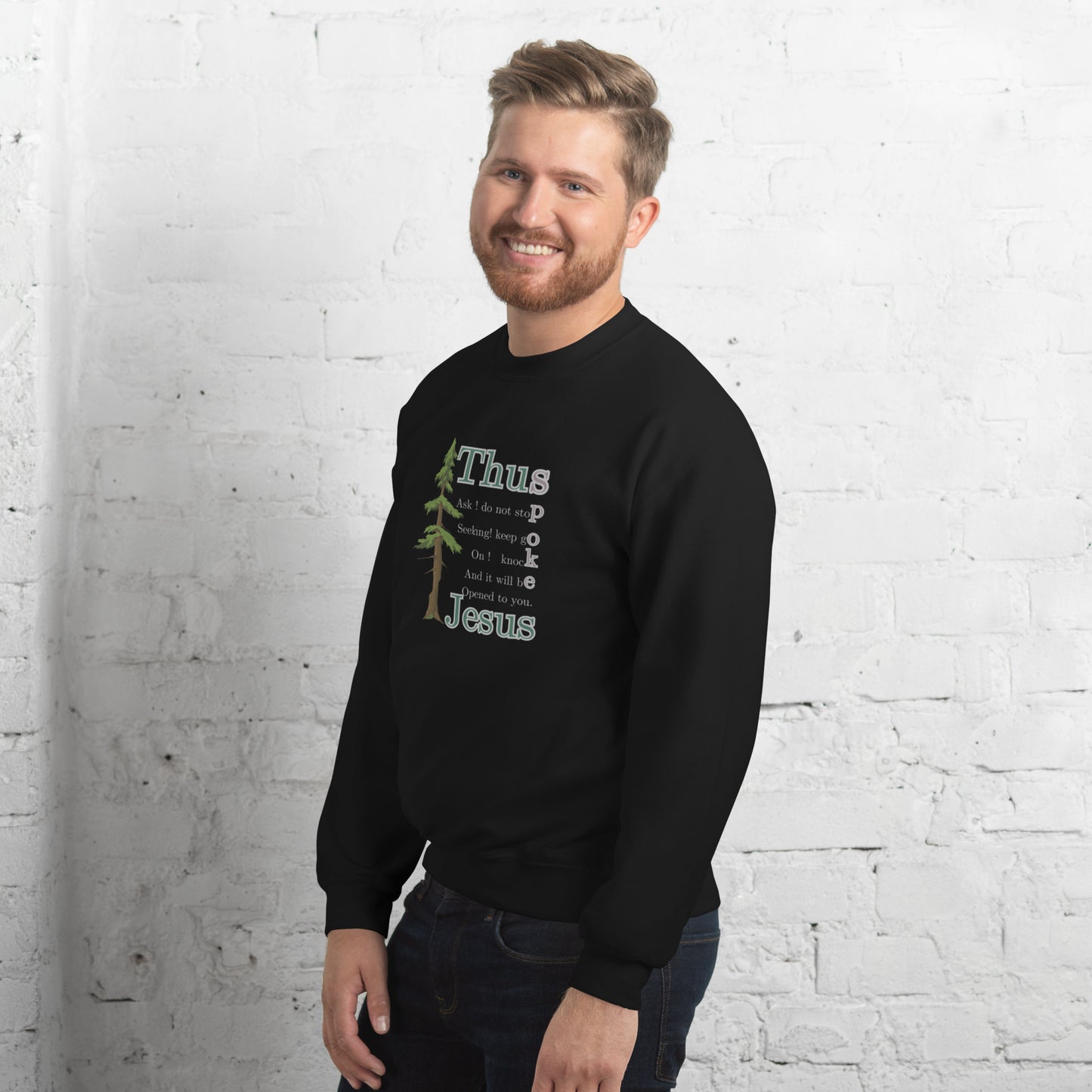 Thus Spoke Jesus – Black Unisex Christian Sweatshirt | Faith & Comfort