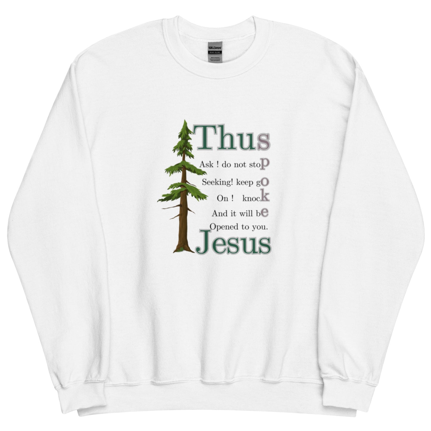 Thus Spoke Jesus – White Unisex Christian Sweatshirt | Faith & Inspiration
