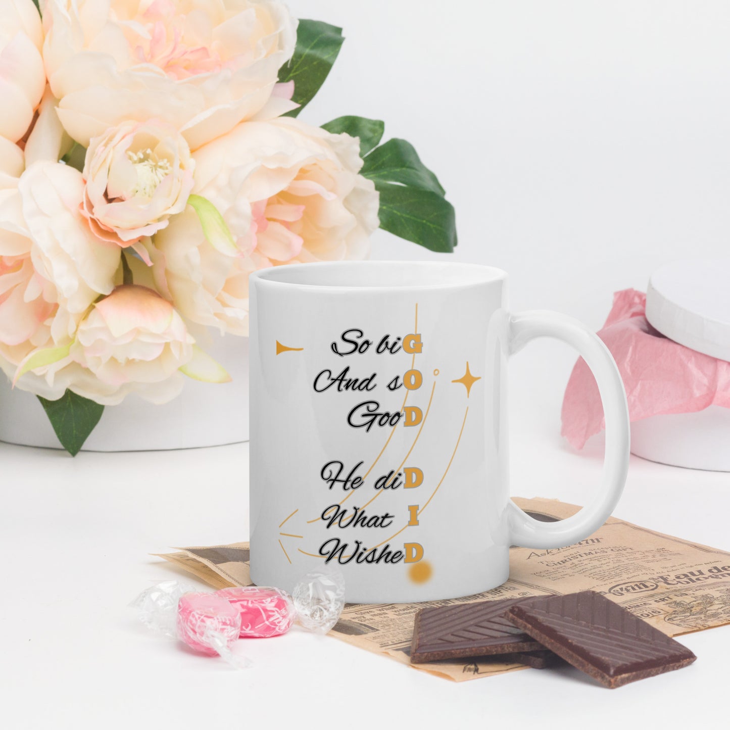 God Did – White Glossy Christian Mug | Inspirational Coffee Cup