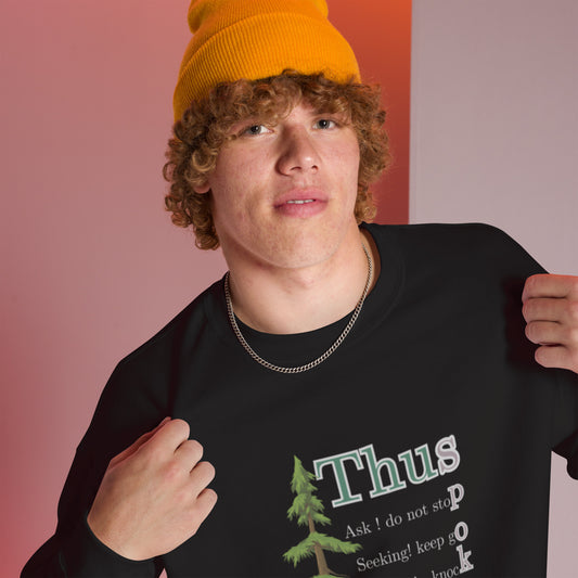 Thus Spoke Jesus – Black Unisex Christian Sweatshirt | Faith & Comfort